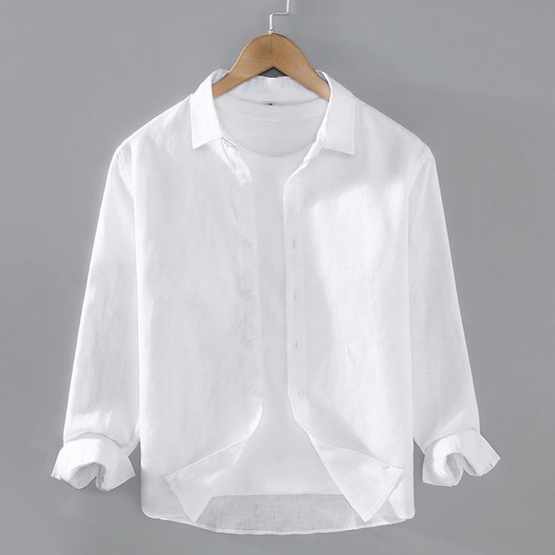 Pure Linen Men's Shirt All-matching Clothes Tide
