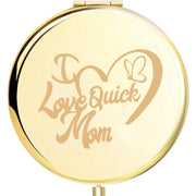 1pc Creative I love mom butterfly with love Custom Name Pocket Mirror Round Circle Mirror Folding Mirror Makeup Mirror