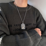 Niche Healing Couple Necklace Men and Women Sky City Music Box Music Box Necklace Hip Hop Pendant Sweater Chain