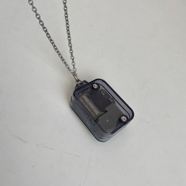 Niche Healing Couple Necklace Men and Women Sky City Music Box Music Box Necklace Hip Hop Pendant Sweater Chain