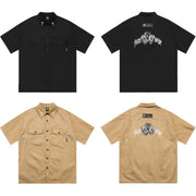 Pocket Shirt Plus Size Loose Embroidered Work Clothes Shirt