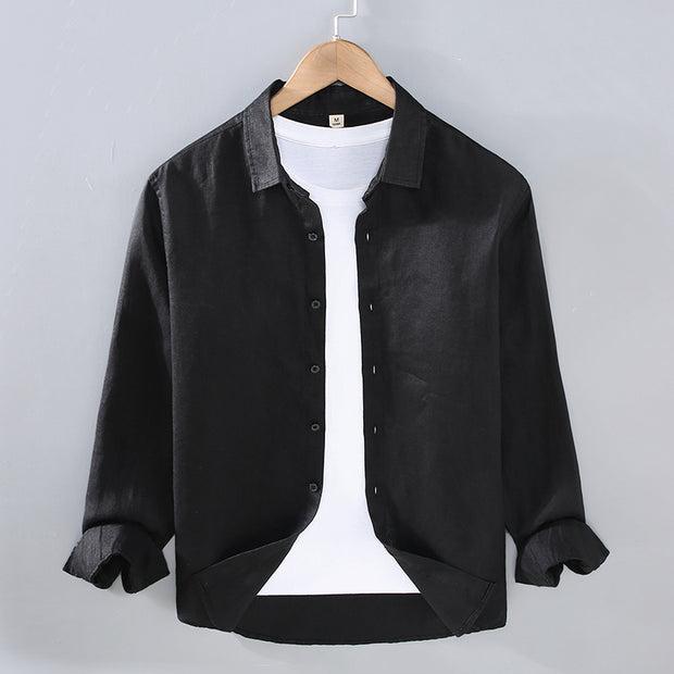 Pure Linen Men's Shirt All-matching Clothes Tide