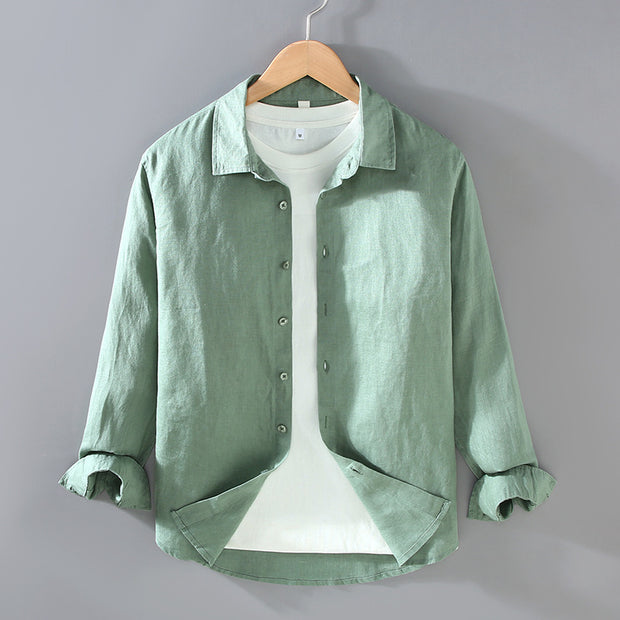 Pure Linen Men's Shirt All-matching Clothes Tide