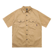 Pocket Shirt Plus Size Loose Embroidered Work Clothes Shirt