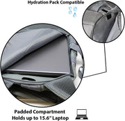 Bravo Backpack - Large Military Hiking Backpack 34L - Waterproof Heavy-Duty Molle Hunting Bag for Men - Tactical Rucksack Daypack - Hydration Pack Compatible for Running, Cycling, Biking- (Gray)