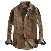 Retro Washed Corduroy Long-sleeved Shirt For Men