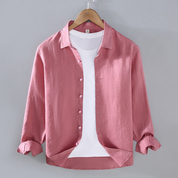 Pure Linen Men's Shirt All-matching Clothes Tide