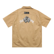 Pocket Shirt Plus Size Loose Embroidered Work Clothes Shirt