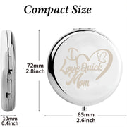 1pc Creative I love mom butterfly with love Custom Name Pocket Mirror Round Circle Mirror Folding Mirror Makeup Mirror