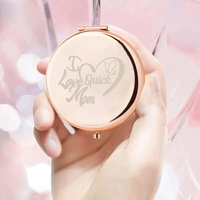 1pc Creative I love mom butterfly with love Custom Name Pocket Mirror Round Circle Mirror Folding Mirror Makeup Mirror