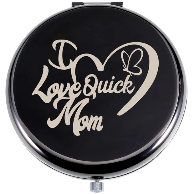 1pc Creative I love mom butterfly with love Custom Name Pocket Mirror Round Circle Mirror Folding Mirror Makeup Mirror