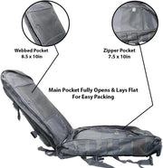 Bravo Backpack - Large Military Hiking Backpack 34L - Waterproof Heavy-Duty Molle Hunting Bag for Men - Tactical Rucksack Daypack - Hydration Pack Compatible for Running, Cycling, Biking- (Gray)