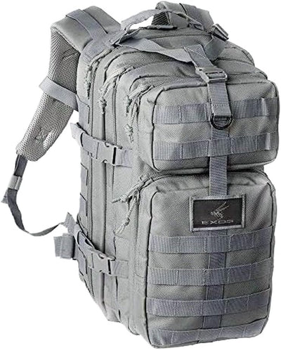 Bravo Backpack - Large Military Hiking Backpack 34L - Waterproof Heavy-Duty Molle Hunting Bag for Men - Tactical Rucksack Daypack - Hydration Pack Compatible for Running, Cycling, Biking- (Gray)