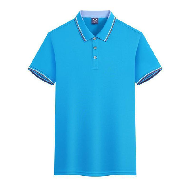 Work Clothes Ice Silk Quick-drying 240g Color Matching Polo Shirt