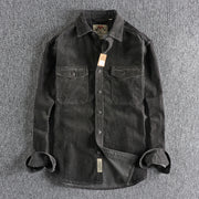 Retro Washed Corduroy Long-sleeved Shirt For Men